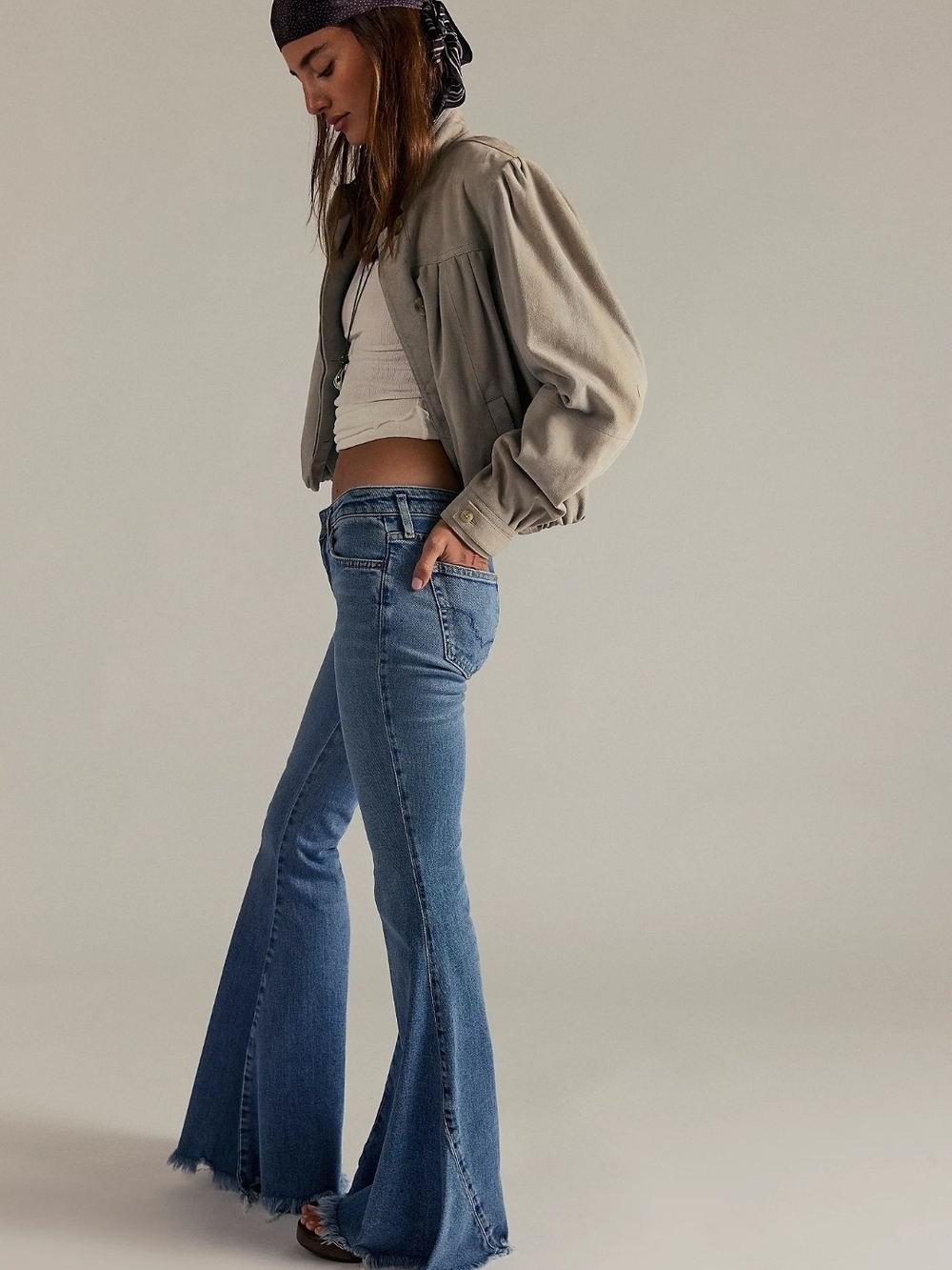 NWT Free People We The Free Emre Low Rise Extreme Flare Jeans 31,32,33 Poppy Blu
